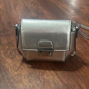 BCBG Metallic Silver Crossbody Bag